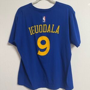 Rare Golden State Warriors Iguodala Adidas Blue T Shirt Large Vintage Retired #